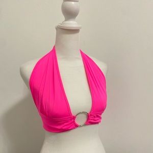 Hot Hot Hot Pink Cropped Akira Top with Ring at center size Medium